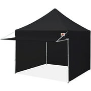 ABCCANOPY Pop up Canopy Tent with Awning and Sidewalls 10ftx10ft - Black